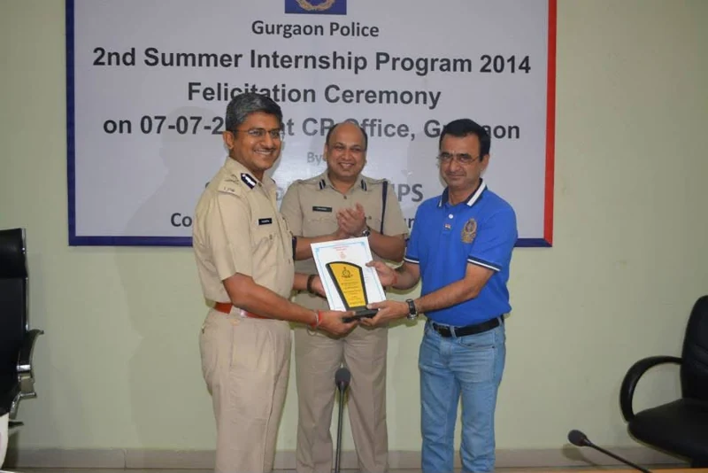 Recognition at the Gurgaon Police Summer Internship Programme 2014